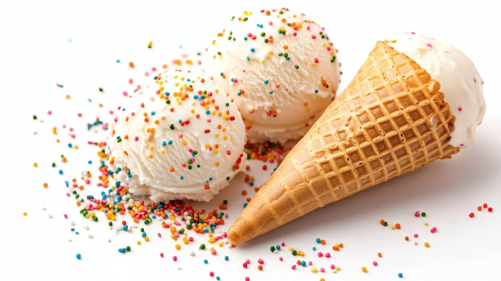 Delicious Ice Cream Scoops in Cone — free download from Dotvec