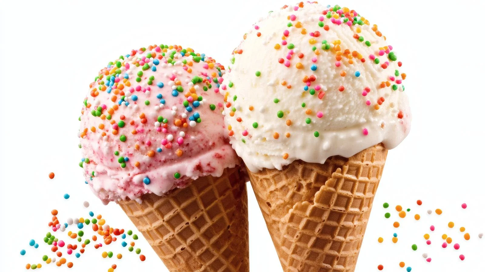 Delicious Ice Cream Cones with Colorful Sprinkles — free download from Dotvec