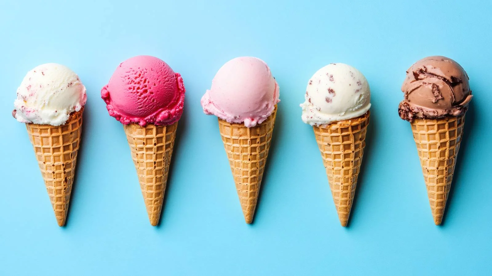 Delicious Ice Cream Scoops in Blue Cone — free download from Dotvec