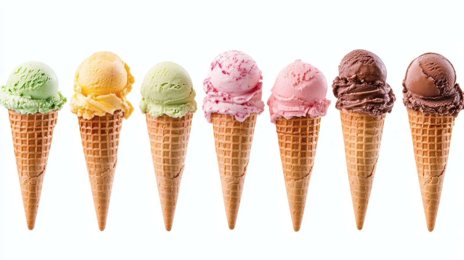 Assorted scoops on ice cream cone — free download from Dotvec