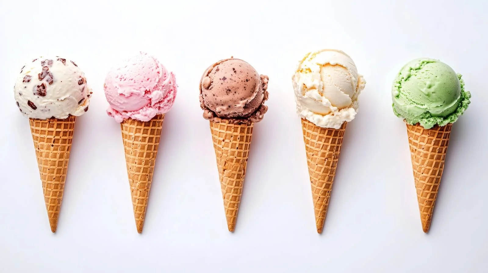 Assorted ice cream cone on white background — free download from Dotvec