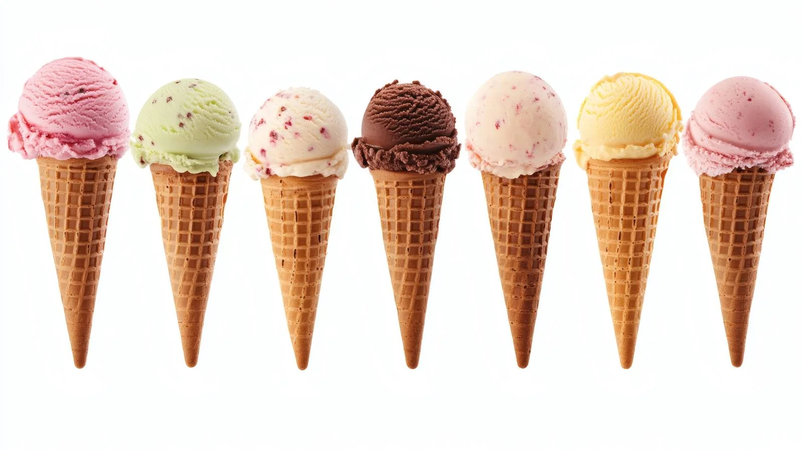 Assorted scoops on ice cream cone — free download from Dotvec