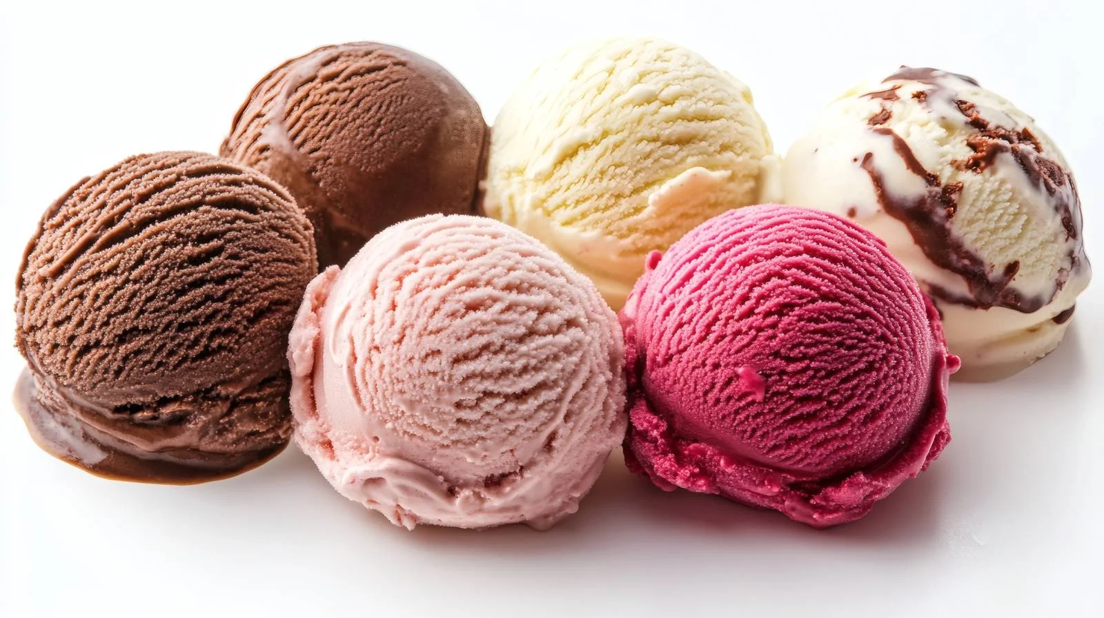 Assorted Ice Cream Scoops on White Background — free download from Dotvec