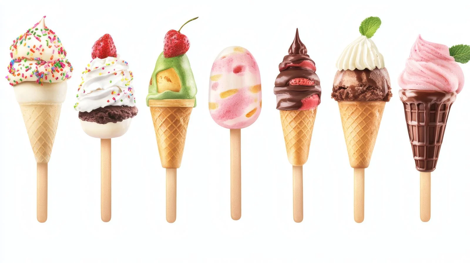Delicious Ice Cream Set on White Background — free download from Dotvec