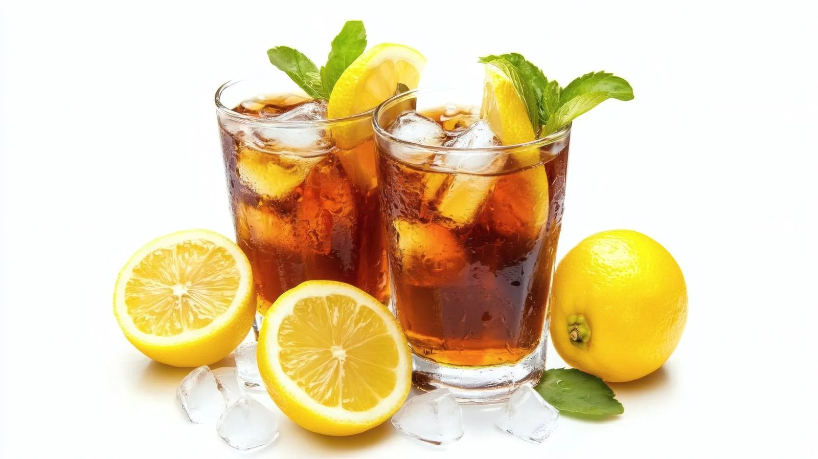 Refreshing Iced Tea Lemon on White — free download from Dotvec
