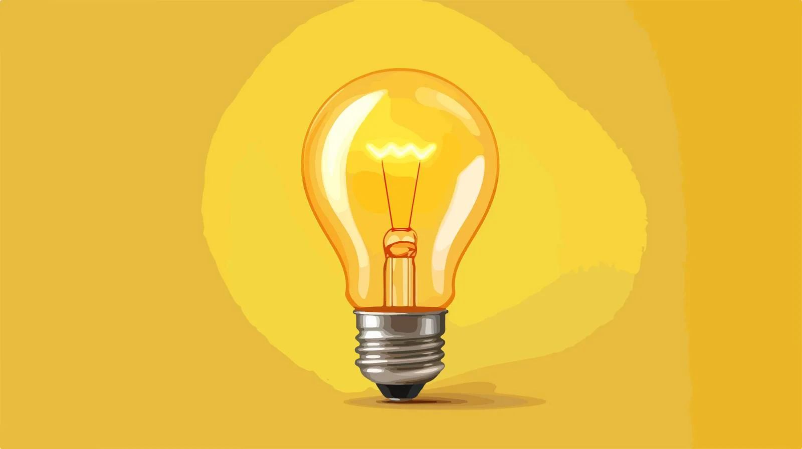 Illuminating Cartoon Lightbulb Icon — free download from Dotvec