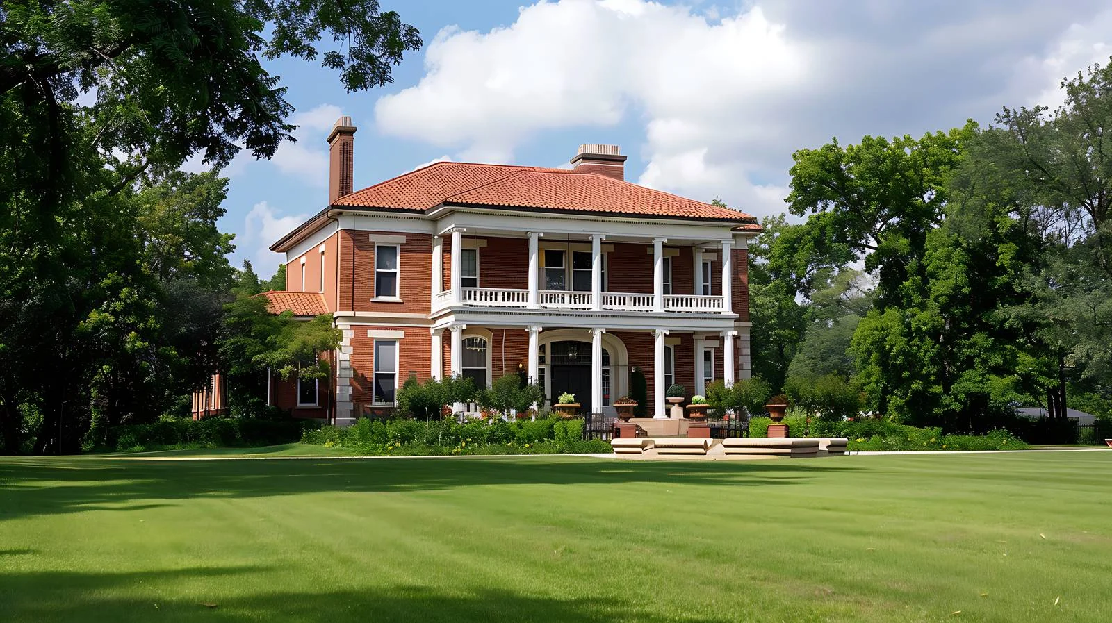 Springtime at Illinois Governor's Mansion in Springfield — free download from Dotvec