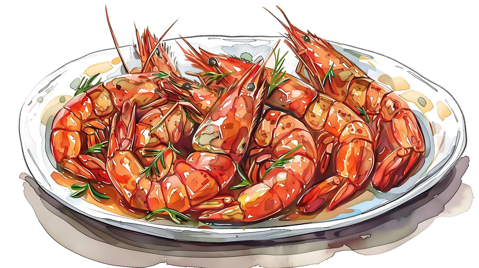 Exquisite Braised Prawns on White Background — free download from Dotvec