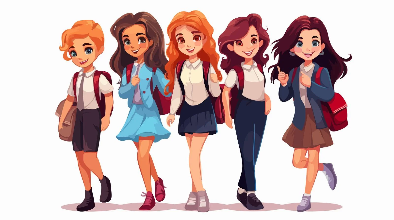 Exclusive School Students Illustration — free download from Dotvec