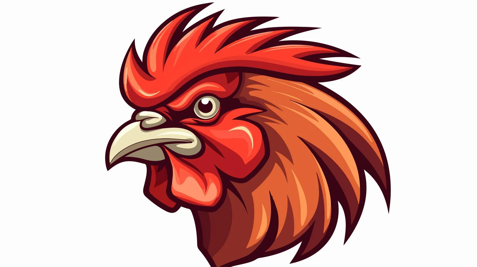 Rooster Head Cartoon Vector Illustration — free download from Dotvec