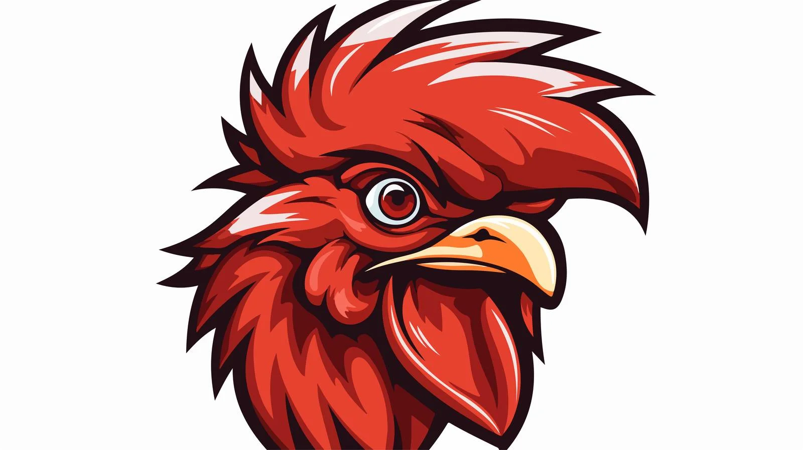 Rooster Cartoon Head Vector Illustration — free download from Dotvec
