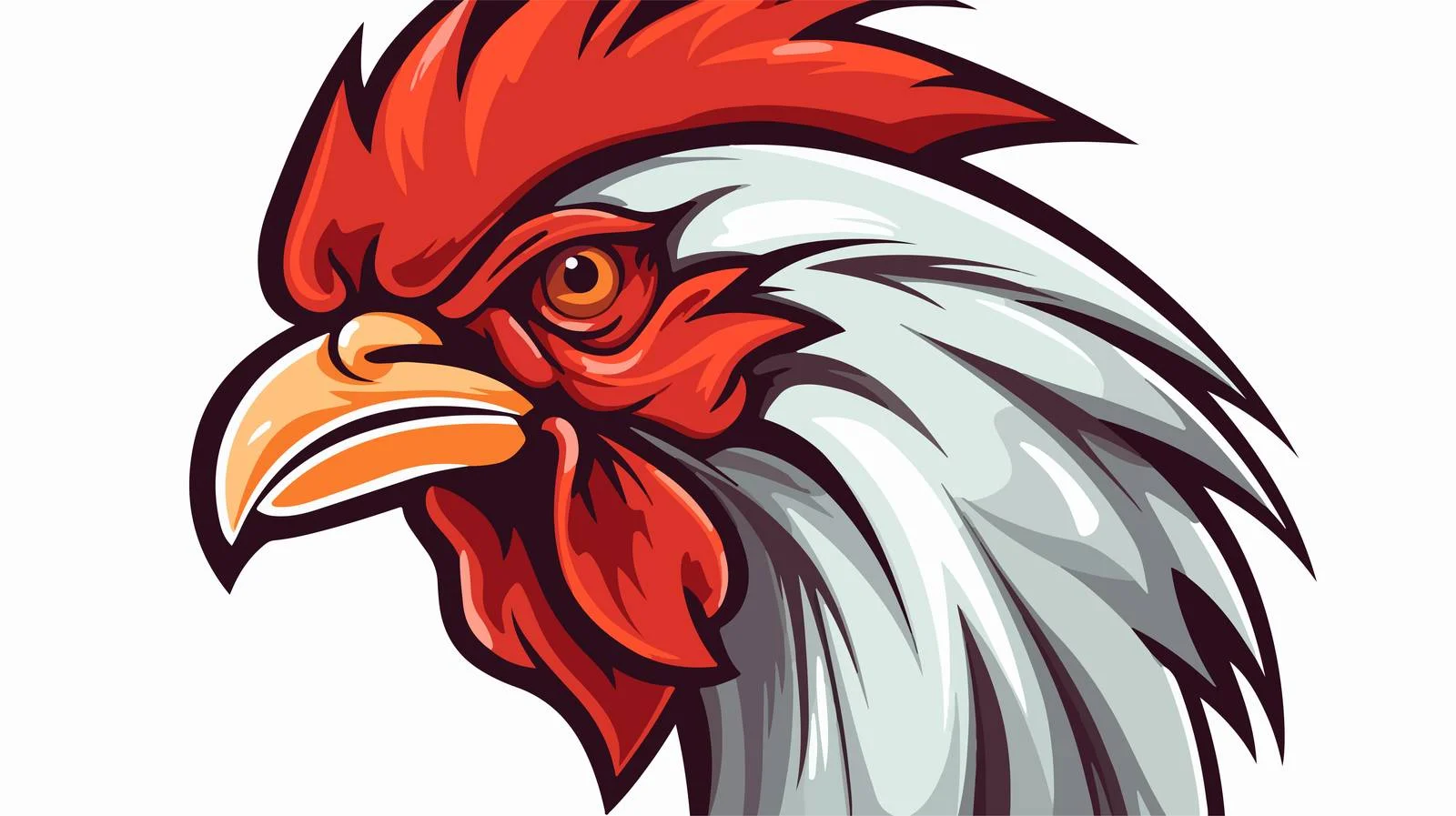 Cartoon Rooster Head Vector Illustration — free download from Dotvec