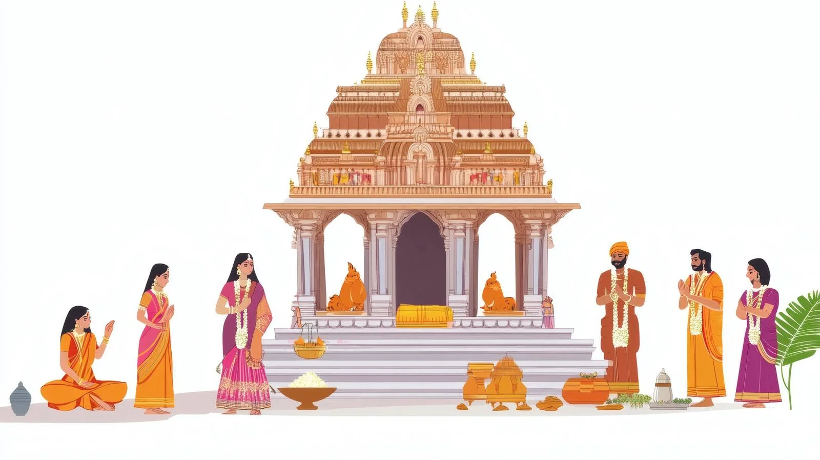 Traditional Indian puja ceremony in isolated temple — free download from Dotvec