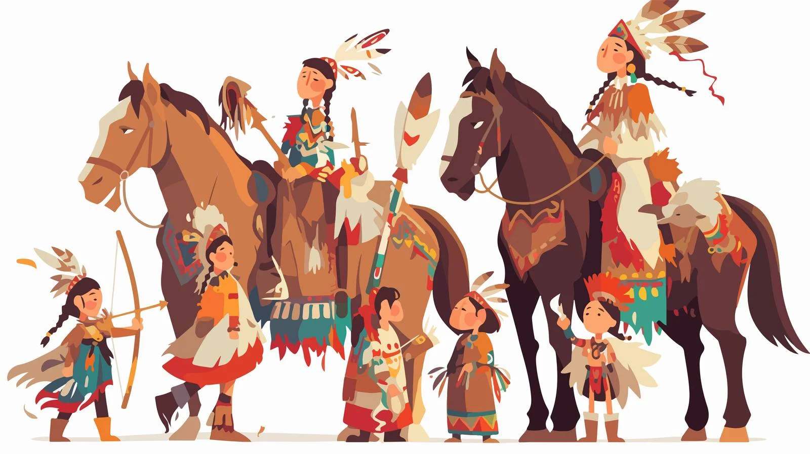 Native American Family in Traditional Attire — free download from Dotvec