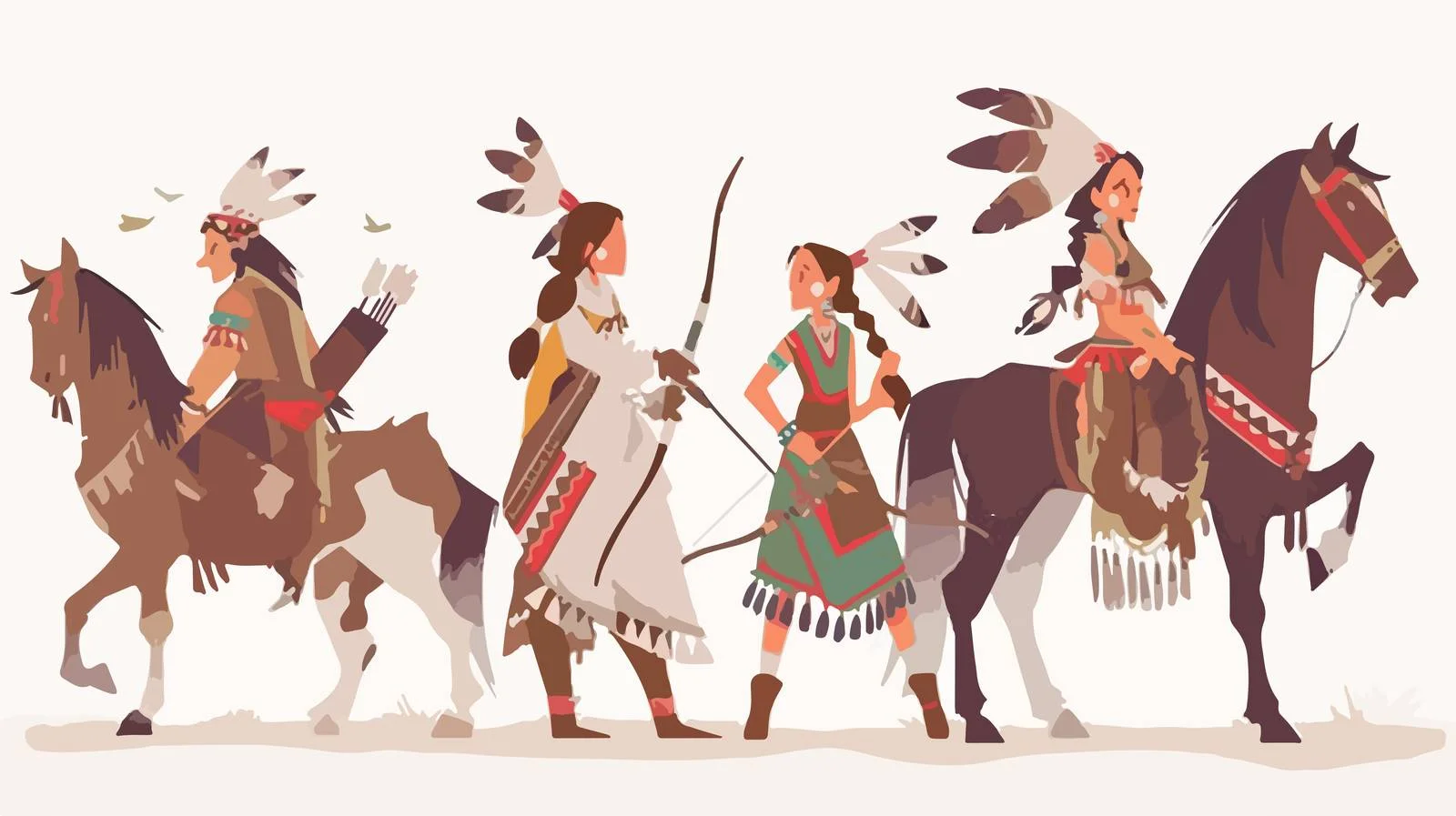 Traditional Indian Attire: Native American Family — free download from Dotvec