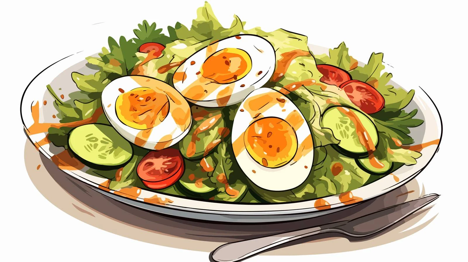 Indonesian Salad with Peanut Sauce — free download from Dotvec