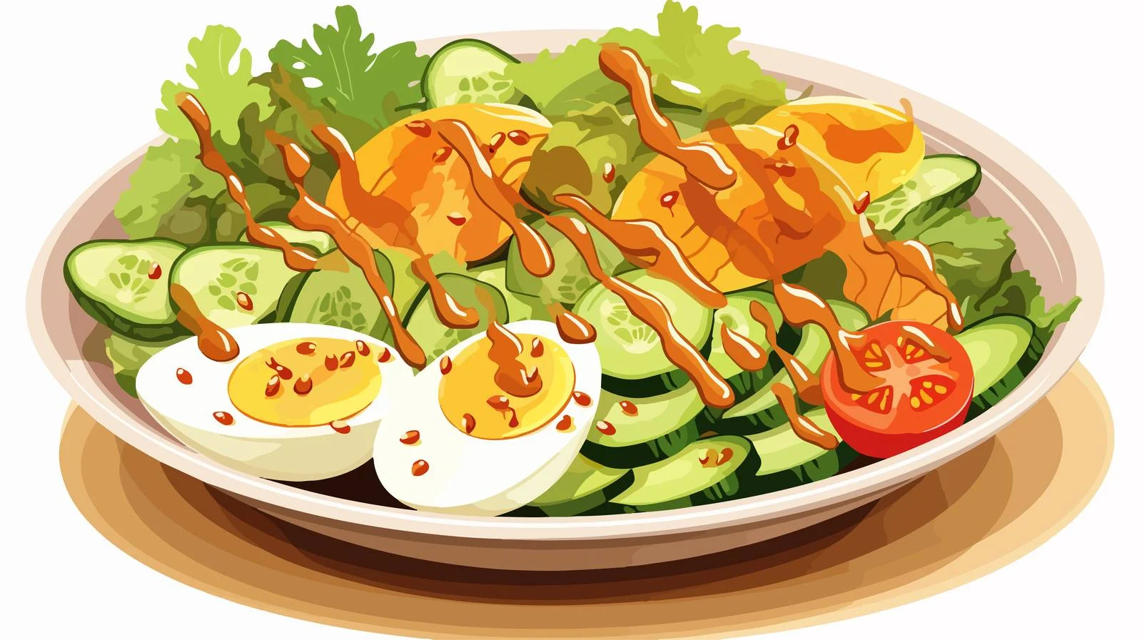 Indonesian Salad with Peanut Sauce — free download from Dotvec
