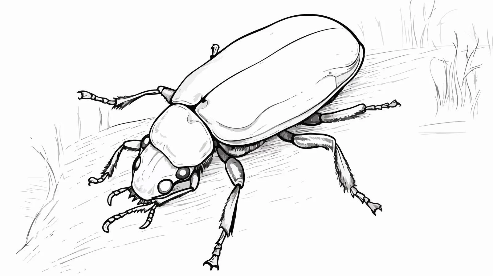 Freehand Sketch of May Beetle — free download from Dotvec
