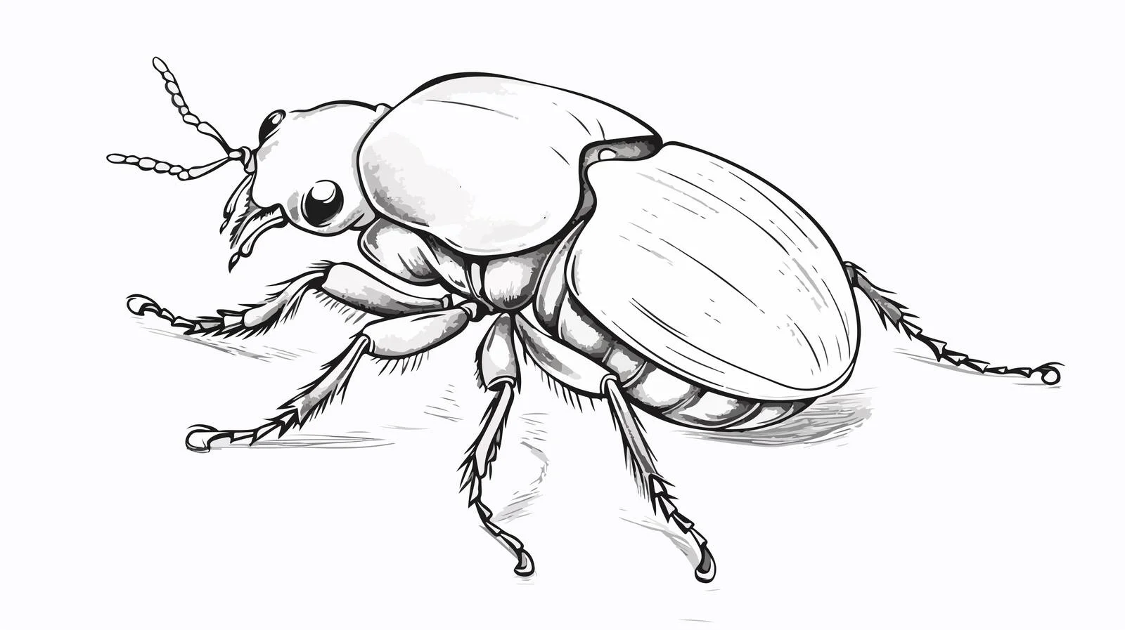 Detailed Beetle Sketch — free download from Dotvec