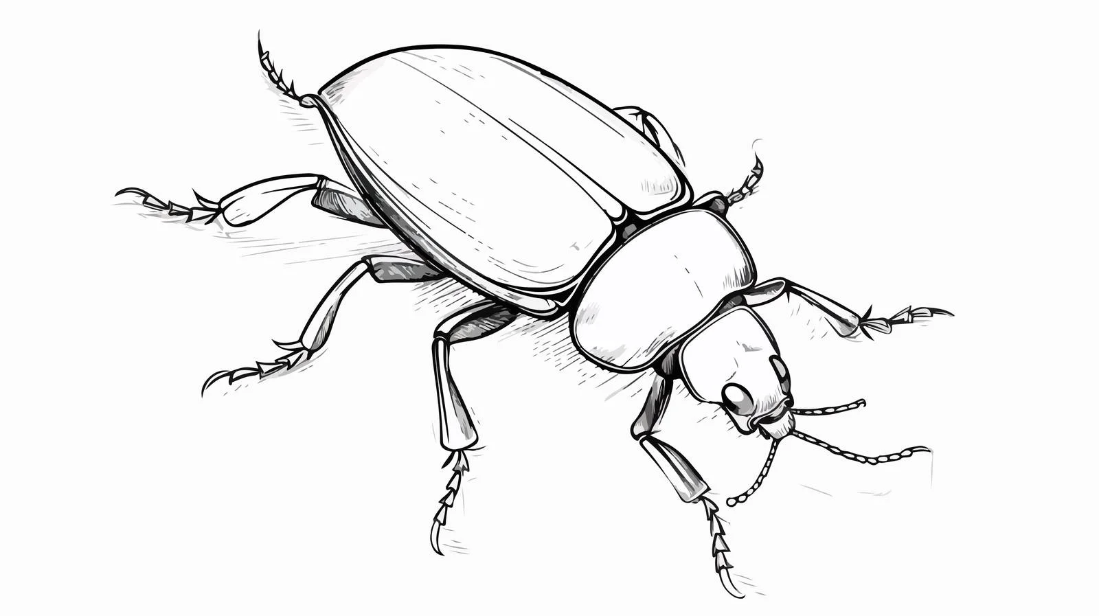 Detailed Beetle Sketch — free download from Dotvec