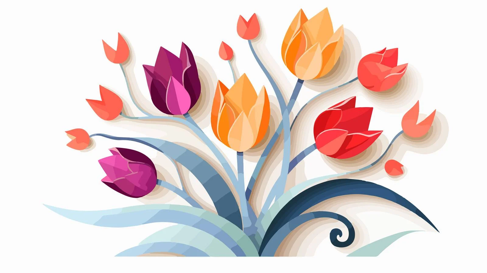 International Women's Day Tulip Vector Design — free download from Dotvec