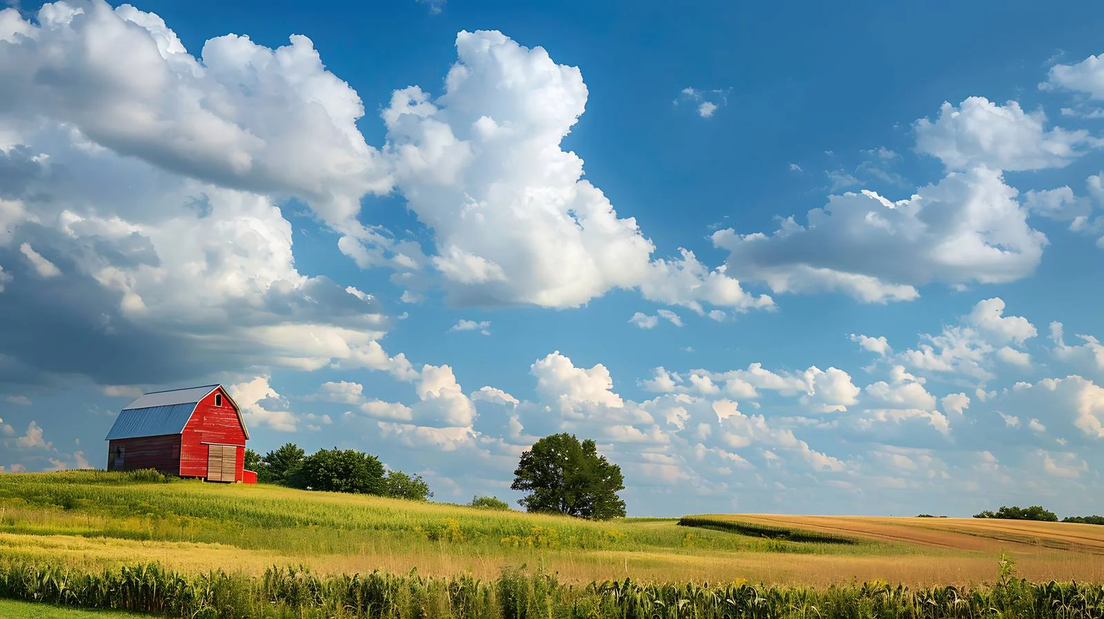 Idyllic Iowa Farm and Cloudscape Landscape — free download from Dotvec