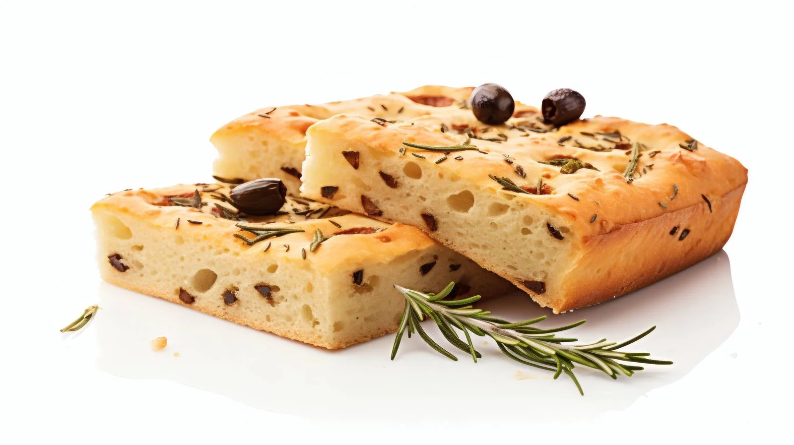 Traditional Italian Focaccia Bread on White Background — free download from Dotvec