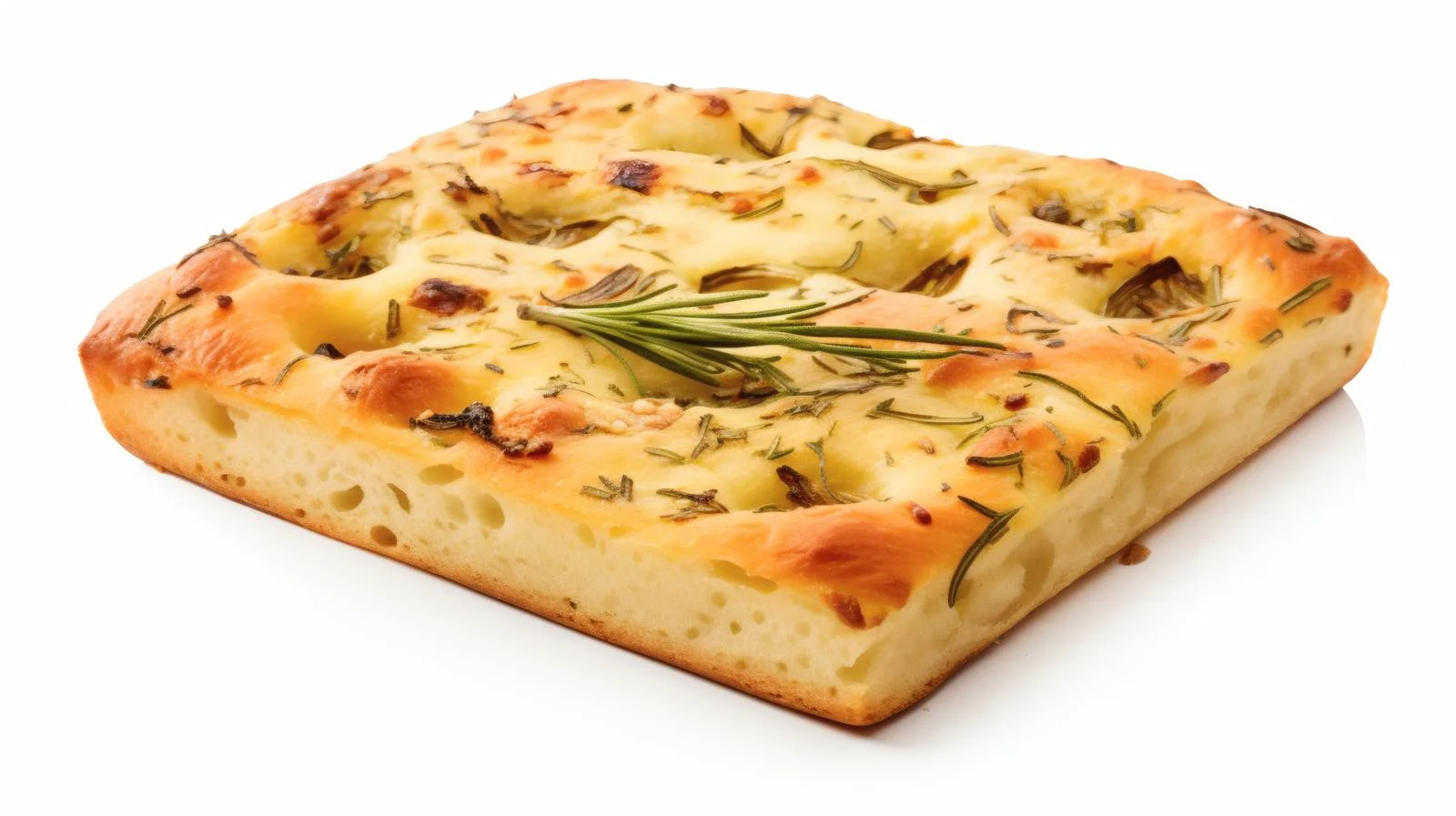Traditional Italian Focaccia Bread on White Background — free download from Dotvec