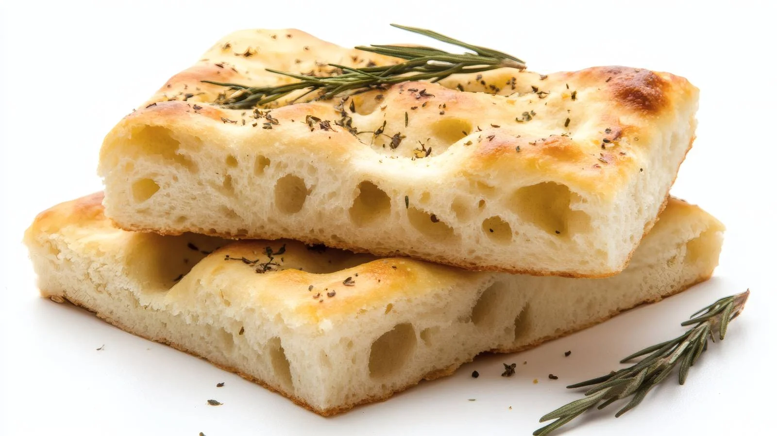 Traditional Italian Focaccia on White Background — free download from Dotvec