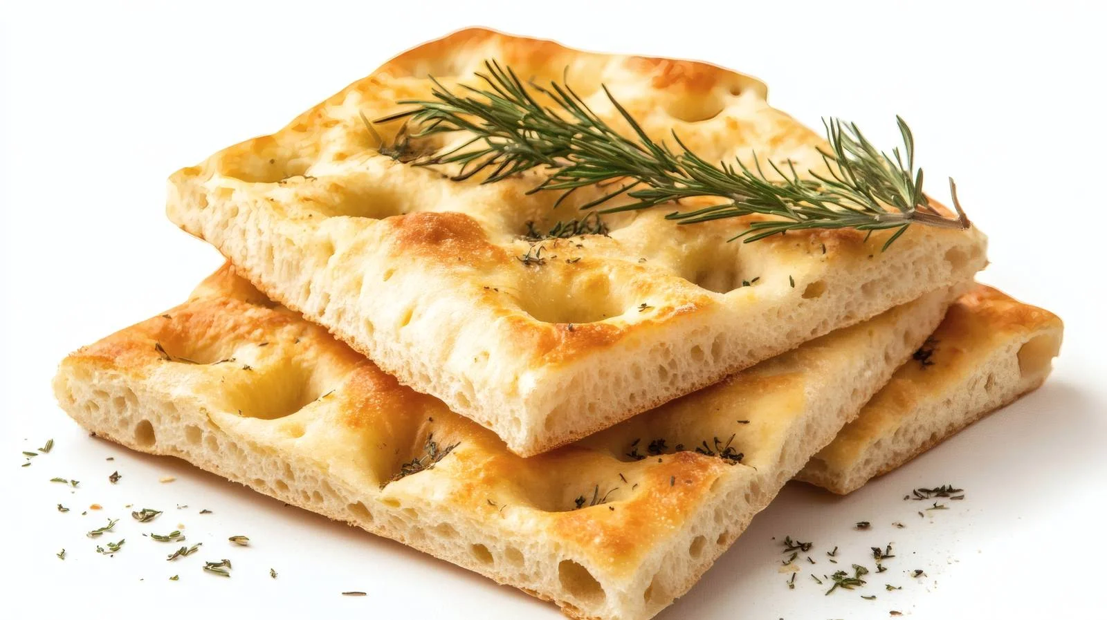 Traditional Italian Focaccia on White Background — free download from Dotvec