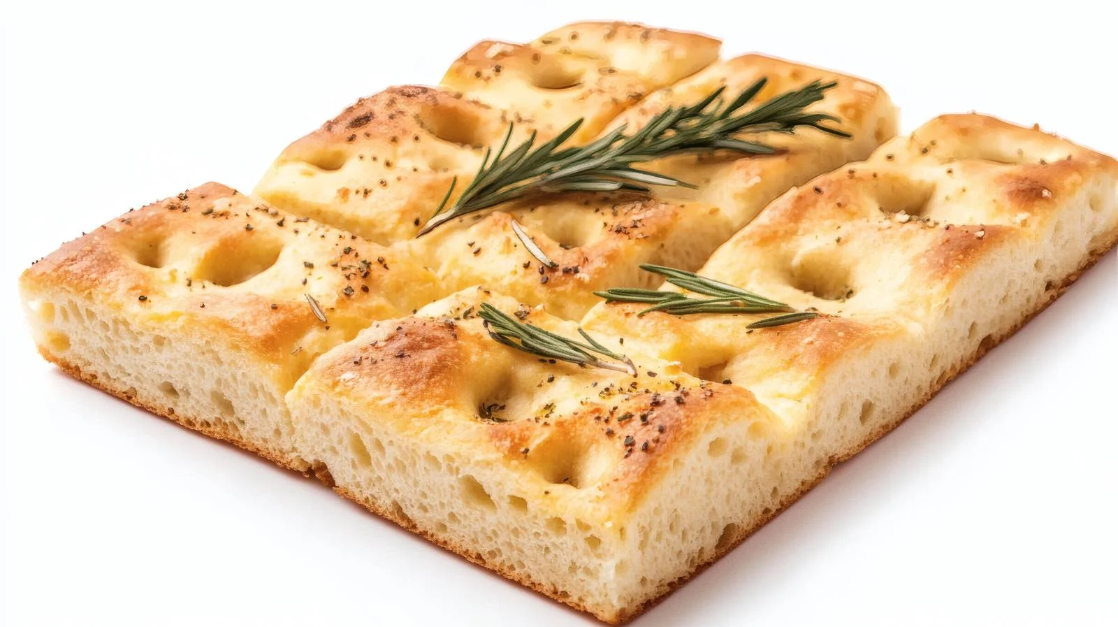 Authentic Italian Focaccia on White Background — free download from Dotvec