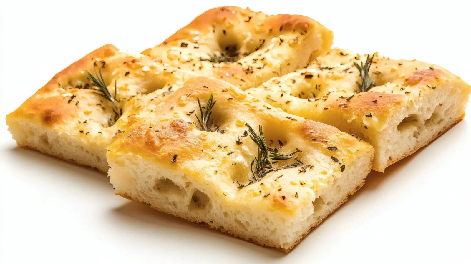 Traditional Italian Focaccia on White Background — free download from Dotvec