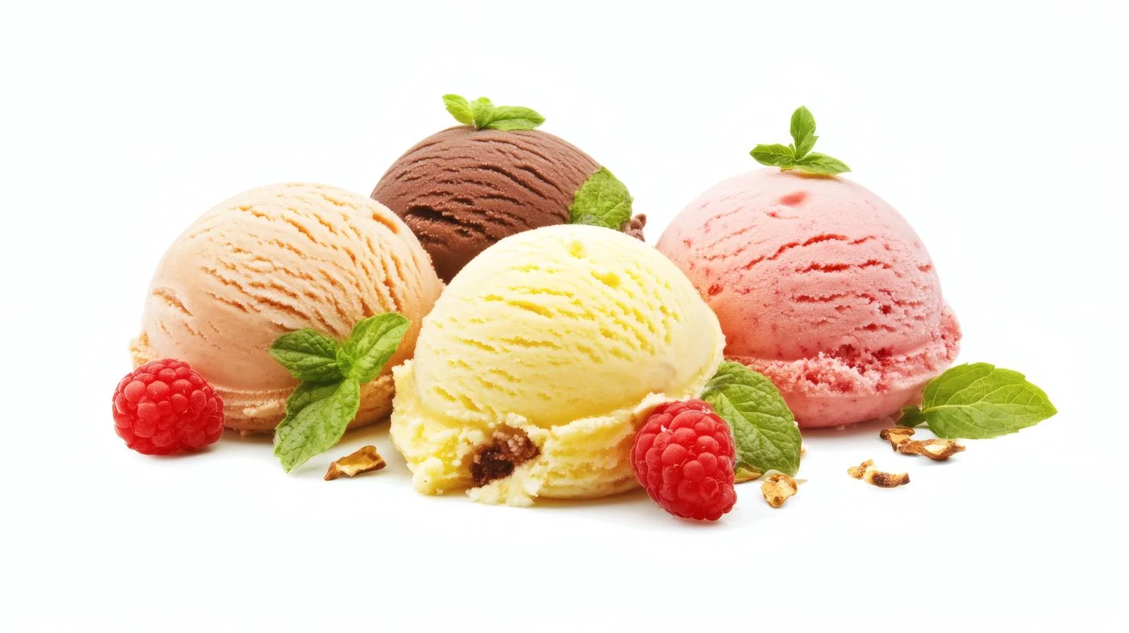 Delicious Italian Gelato on White Background — free download from Dotvec