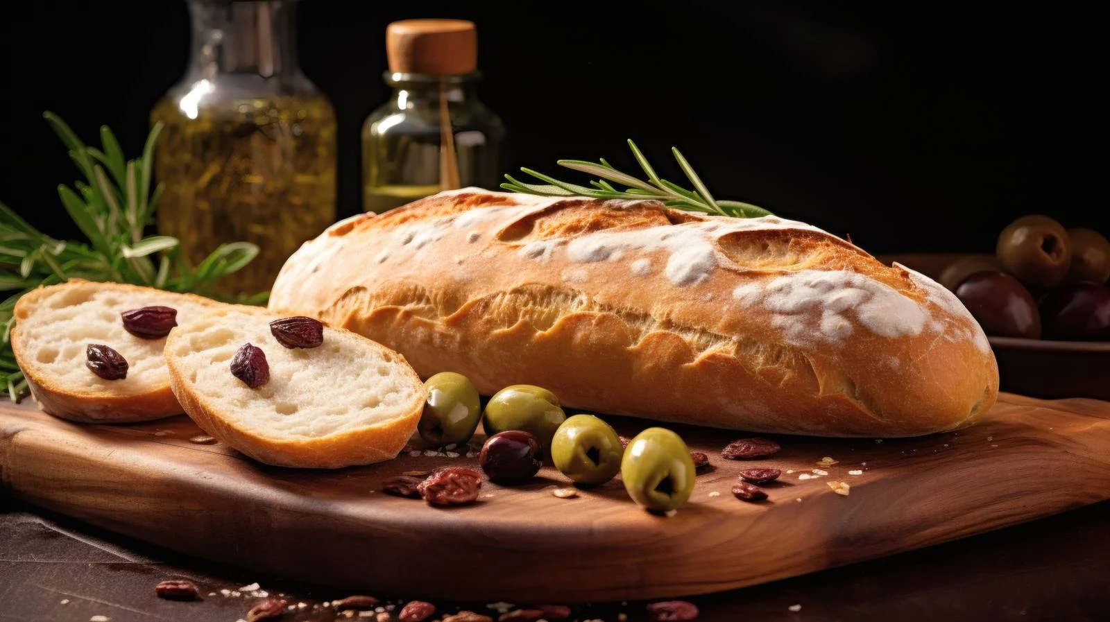 Authentic Italian Ciabatta and Olives on White — free download from Dotvec