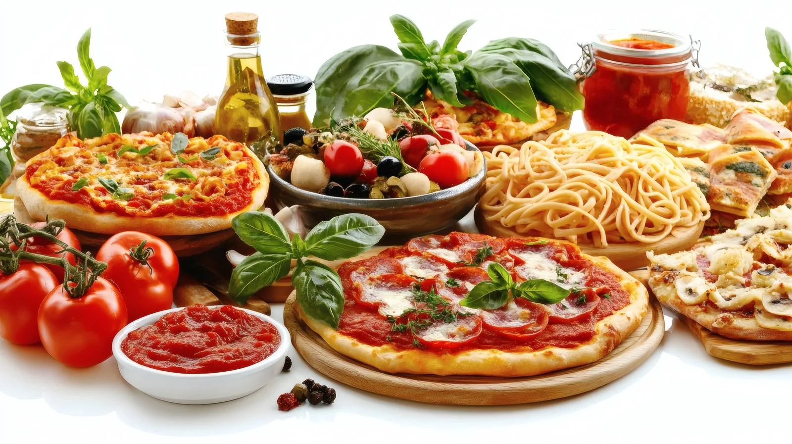 Authentic Italian Cuisine Background on White — free download from Dotvec