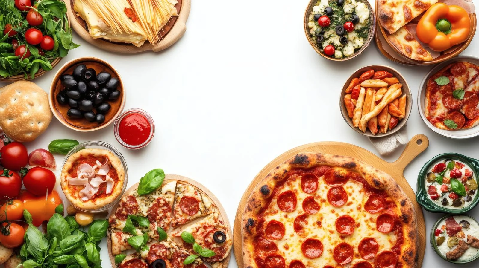 Authentic Italian Cuisine on White Background — free download from Dotvec