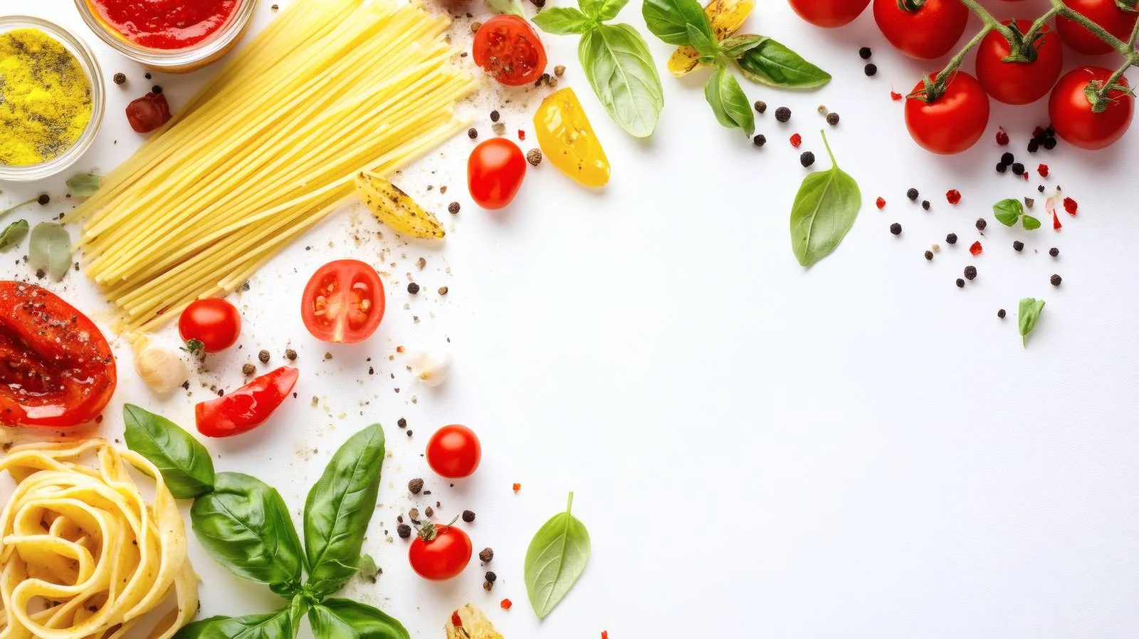 Traditional Italian Food on White Background — free download from Dotvec