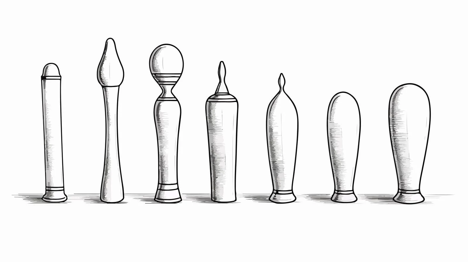 Bowling Skittles Set Row Stand — free download from Dotvec