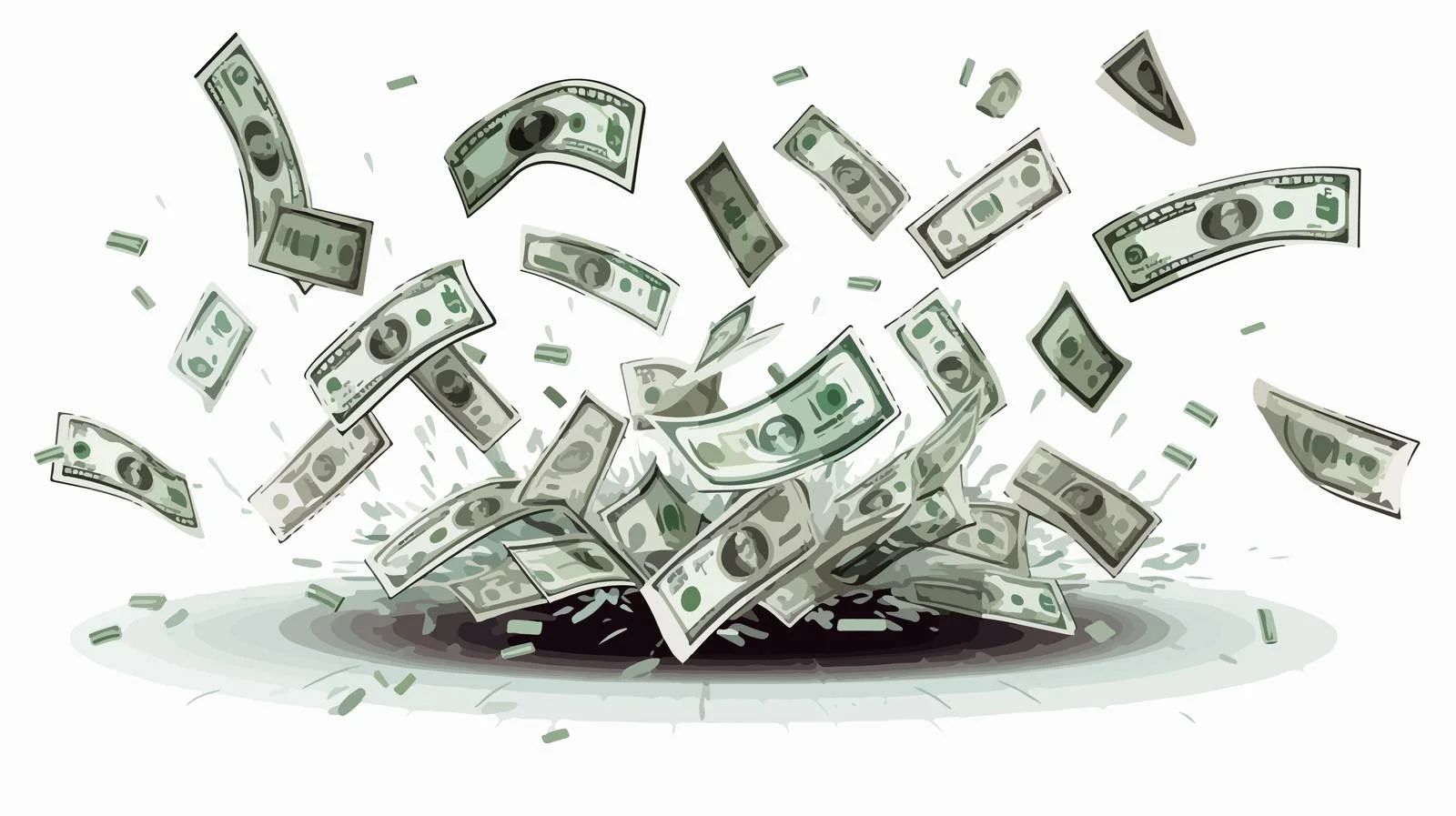 Falling Dollar Bills Image Display — free download from Dotvec