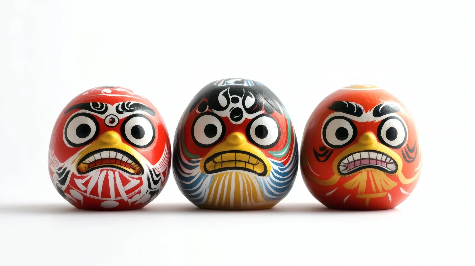 Traditional Japanese Daruma Dolls on White — free download from Dotvec