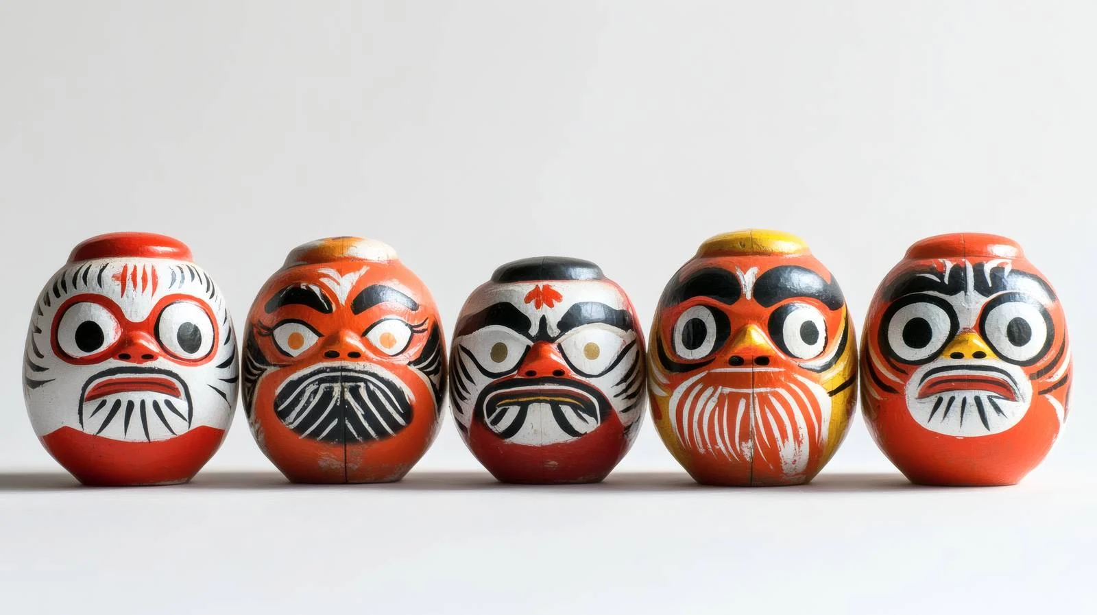Traditional Japanese Daruma dolls on white background — free download from Dotvec