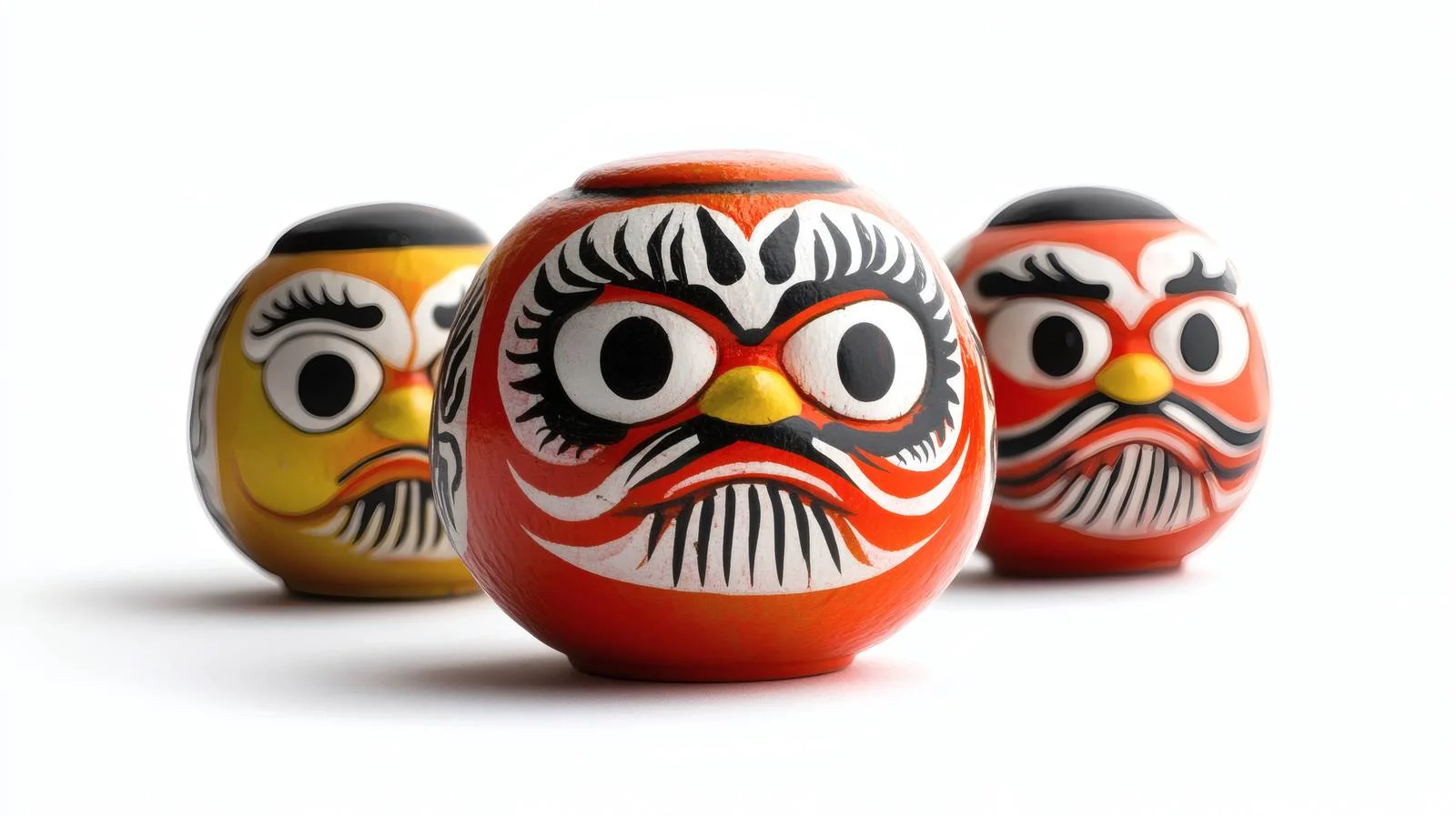 Traditional Japanese Daruma Dolls on White — free download from Dotvec