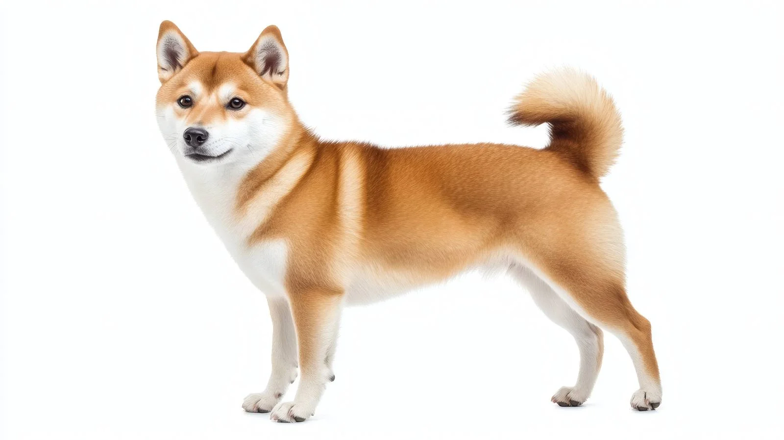 Majestic Japanese Shiba Inu on White Background — free download from Dotvec