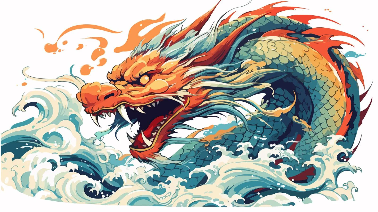 Japanese Dragon Illustration — free download from Dotvec
