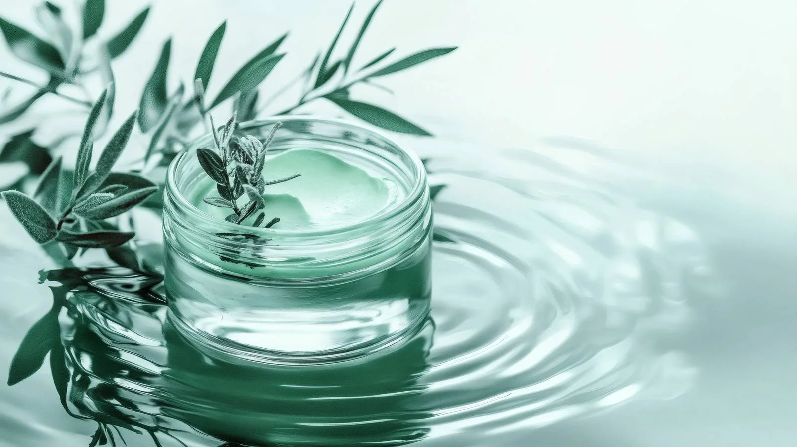 Botanical cosmetic cream in green jar — free download from Dotvec