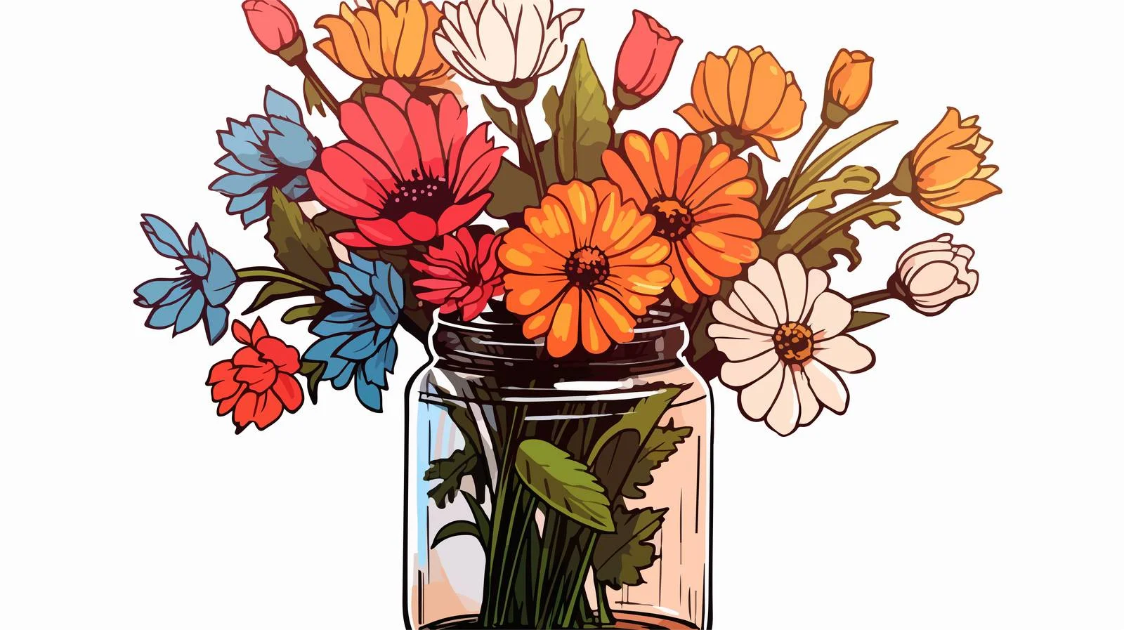 Hand-drawn Flowers Vector Illustration — free download from Dotvec