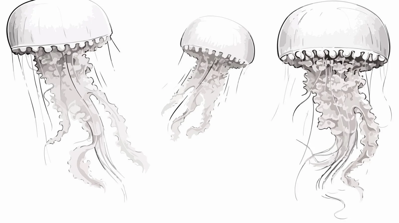 Hand-Drawn Vector Jellyfish Sketch — free download from Dotvec