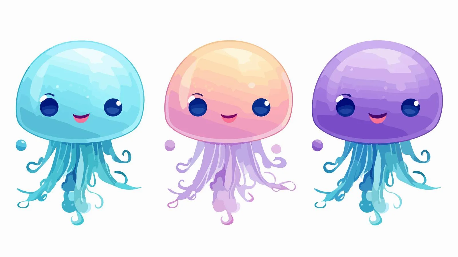 Cute Jellyfish Face Design for Kids — free download from Dotvec