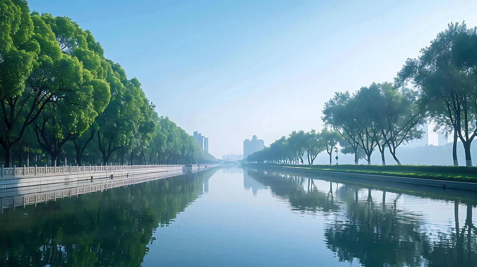 Tranquil Jiangsu Huaian Riverside Pathway Scene — free download from Dotvec