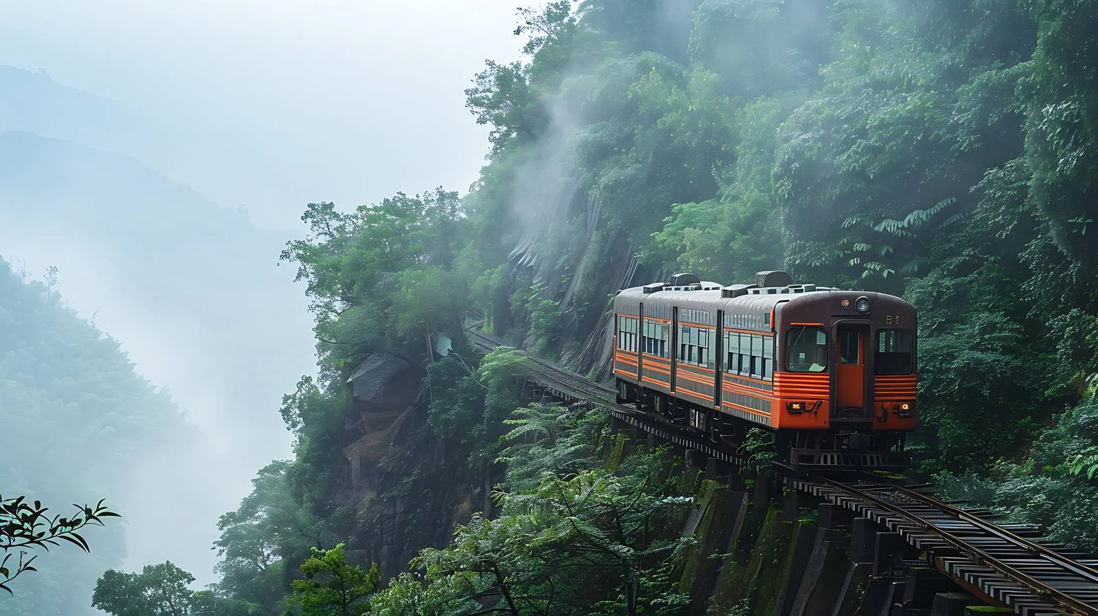 Scenic Jiayang Small Train in Qi Mountains — free download from Dotvec